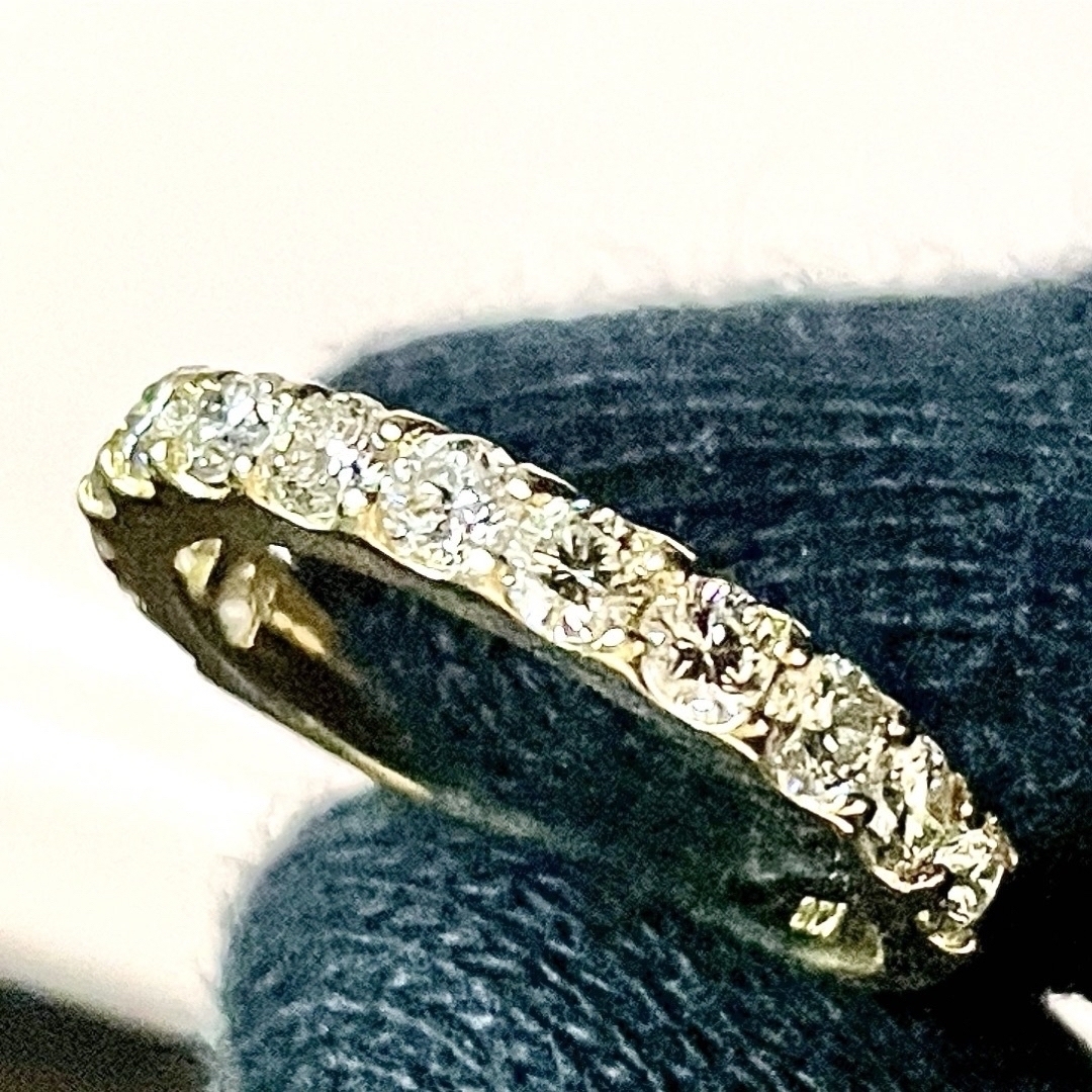 ESTELLE K18  ダイヤ ハーフエタニティ リング 1ct  鑑別書付 レディースのアクセサリー(リング(指輪))の商品写真