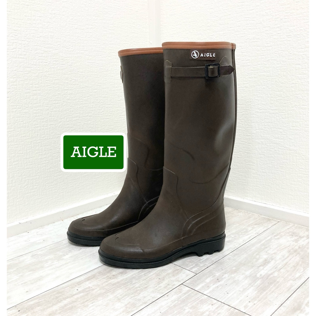 AIGLE(エーグル)のAIGLE エーグル フランス製ハンドメイド レインブーツ レインシューズ レディースの靴/シューズ(レインブーツ/長靴)の商品写真