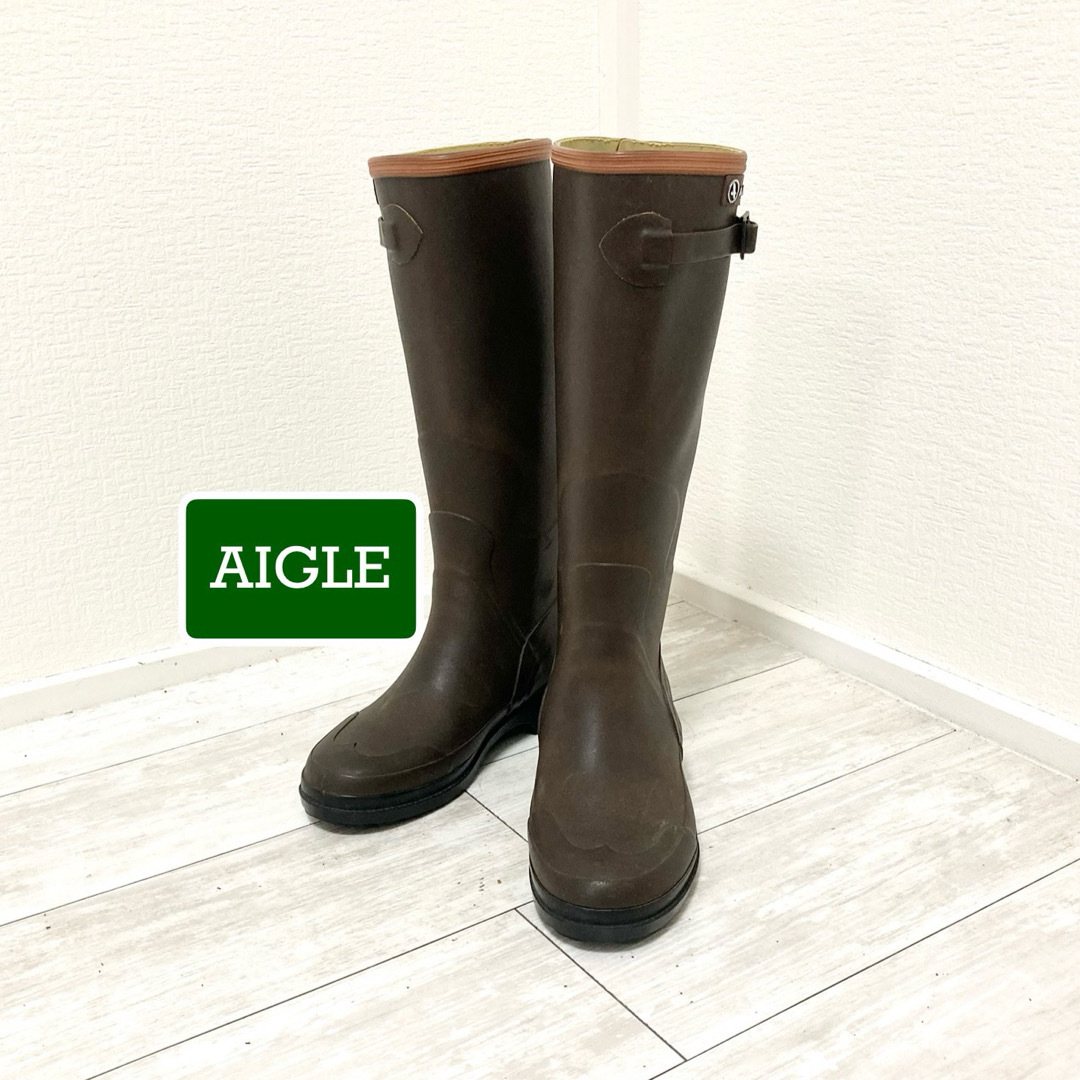 AIGLE(エーグル)のAIGLE エーグル フランス製ハンドメイド レインブーツ レインシューズ レディースの靴/シューズ(レインブーツ/長靴)の商品写真