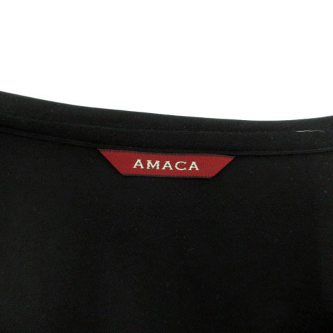 AMACA(アマカ)のアマカ AMACA シャツ ブラウス イートンカラー プリーツ 長袖 黒 40 レディースのトップス(シャツ/ブラウス(長袖/七分))の商品写真