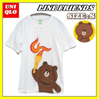 ユニクロ(UNIQLO)の【美品】UNIQLO ユニクロ ラインフレンズ 半袖 Tシャツ S トップス(Tシャツ/カットソー(半袖/袖なし))