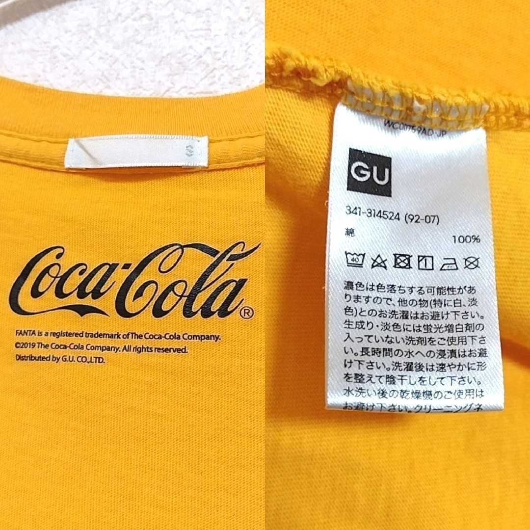 GU(ジーユー)の【美品】コカ・コーラ FANTA ファンタ 半袖 Tシャツ S トップス GU レディースのトップス(Tシャツ(半袖/袖なし))の商品写真