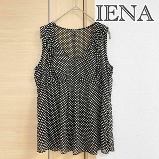 イエナ(IENA)のIENA　イエナ　ドット柄　ノースリーブブラウス　シアー　ブラック(シャツ/ブラウス(半袖/袖なし))