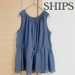 SHIPS - SHIPS　シップス　ノースリーブブラウス　ブルー