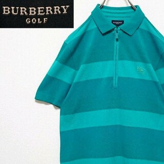 バーバリー(BURBERRY)のバーバリー ゴルフ ワンポイント ロゴ 刻印 ハーフ ジップ 半袖 ポロシャツ(ポロシャツ)