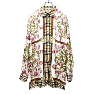 バーバリー(BURBERRY)の希少 バーバリー スカーフ 花柄 ノバチェック シャツ 11(シャツ/ブラウス(長袖/七分))