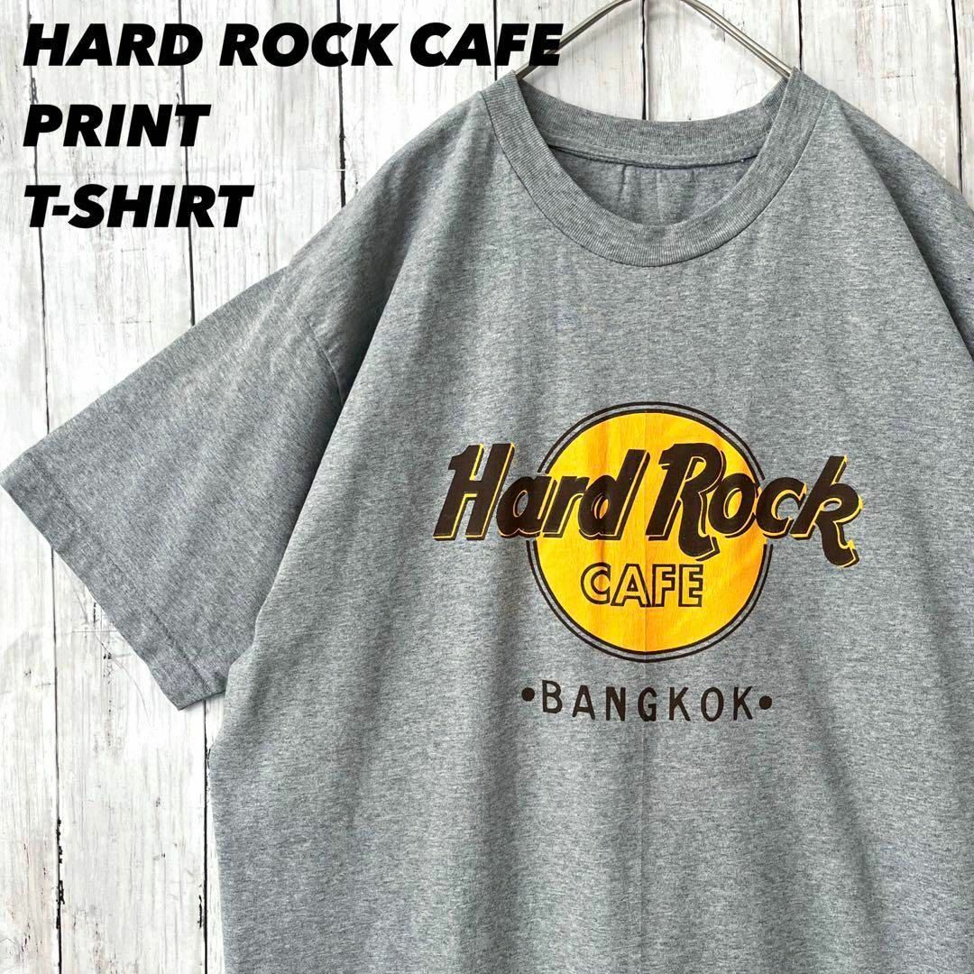 メンズ古着　HARD ROCK CAFEハードロックカフェプリントTシャツグレー メンズのトップス(Tシャツ/カットソー(半袖/袖なし))の商品写真