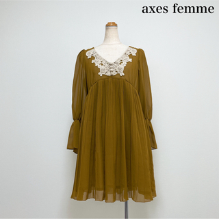 アクシーズファム(axes femme)のaxes femme モヘヤレースワンピース プリーツ ロリータ 量産型(ひざ丈ワンピース)