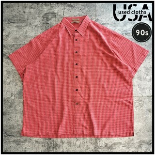 【C179】AXIST USA古着 ビッグサイズ 半袖チェックシャツ ゆるダボ(シャツ)