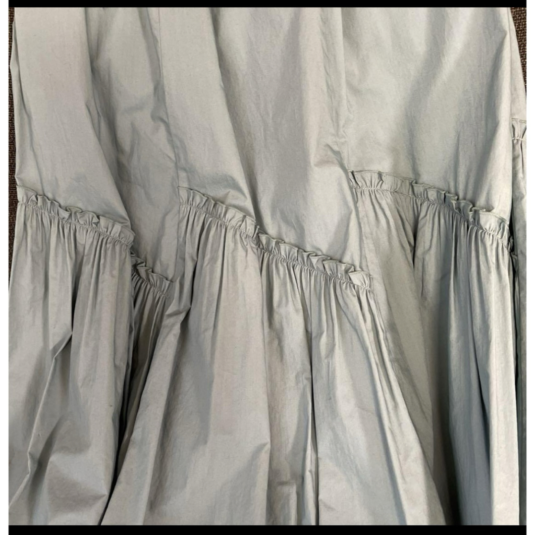 LOUNIE(ルーニィ)のLOUNIEブルーグリーンプリッツフリルスカート レディースのスカート(ロングスカート)の商品写真