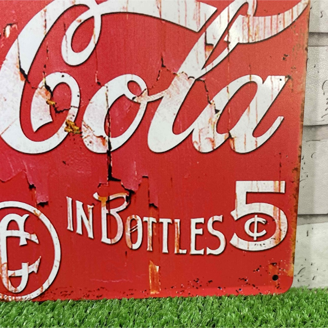 【45番】コカ・コーラ（Coca-Cola ）　アメリカ　ドリンク　ブリキ看板 インテリア/住まい/日用品のインテリア小物(その他)の商品写真
