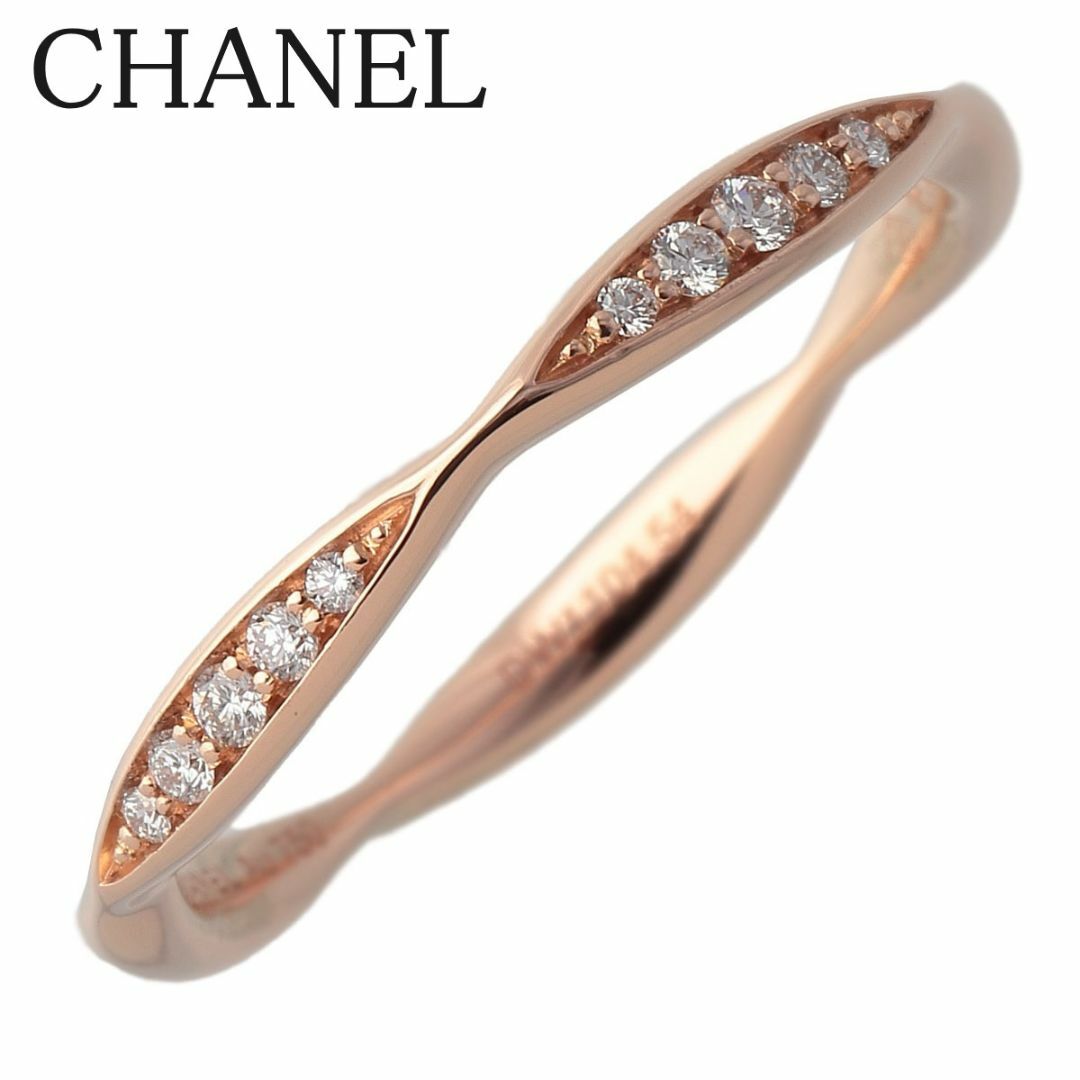 CHANEL(シャネル)のシャネル ダイヤ リング カメリア ハーフエタニティ #54 AU750PG 新品仕上げ済 CHANEL【16890】 レディースのアクセサリー(リング(指輪))の商品写真