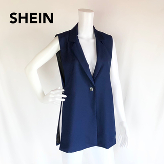 【SHEIN】サイドベルトジレ　テーラード　ベスト　 ノースリーブジャケット(ベスト/ジレ)