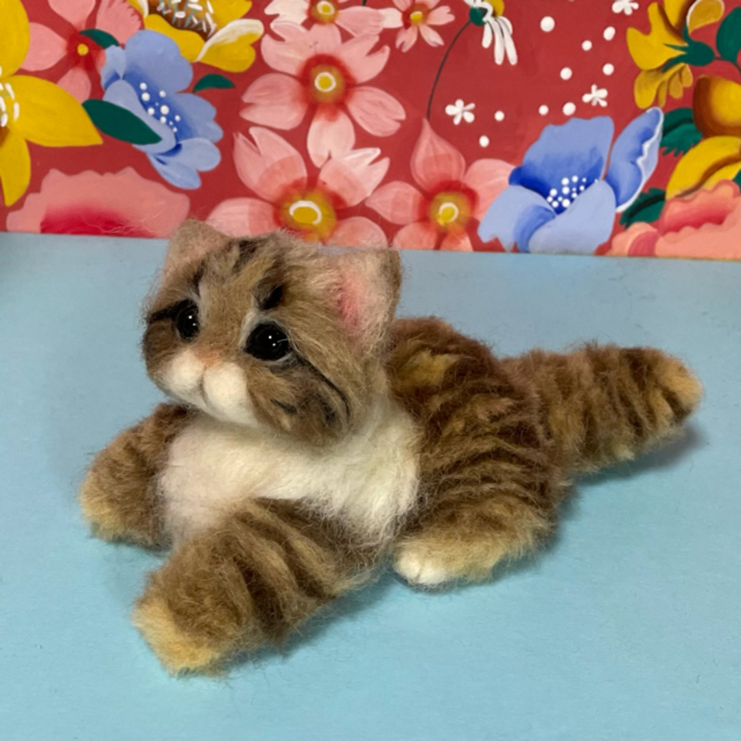 羊毛フェルト　猫 ハンドメイドのぬいぐるみ/人形(ぬいぐるみ)の商品写真