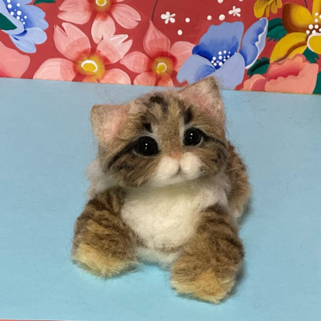 羊毛フェルト　猫 ハンドメイドのぬいぐるみ/人形(ぬいぐるみ)の商品写真