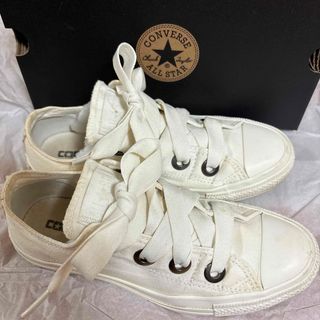 コンバース(CONVERSE)の【コンバース】23.5cm　ホワイト　リボン風　［1SC272］(スニーカー)