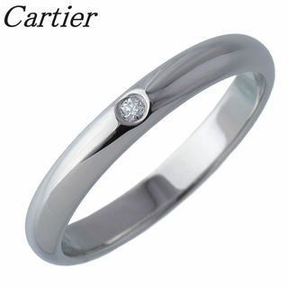 カルティエ(Cartier)のカルティエ ダイヤ リング 1895 ウェディング 1PD #47 幅2.5mm PT950 保証書(2021年) 新品仕上げ済 Cartier【16741】(リング(指輪))