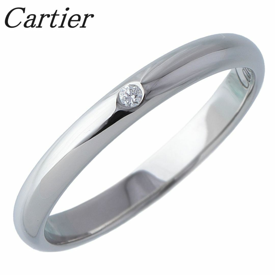 Cartier(カルティエ)のカルティエ ダイヤリング 1895 ウェディング 1PD #51 幅2.5mm PT950 新品仕上げ済 Cartier【16525】 レディースのアクセサリー(リング(指輪))の商品写真