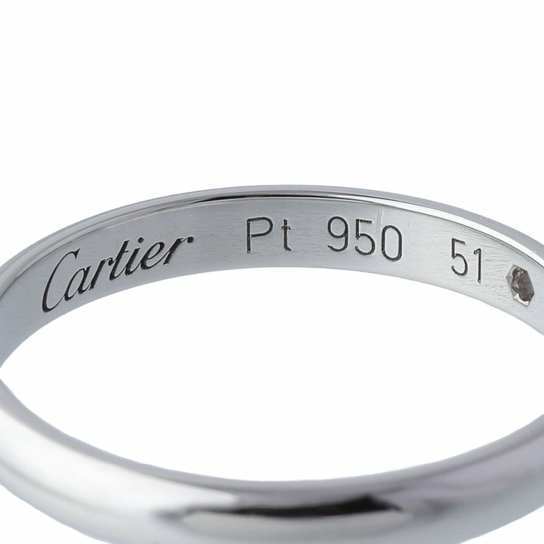 Cartier(カルティエ)のカルティエ ダイヤリング 1895 ウェディング 1PD #51 幅2.5mm PT950 新品仕上げ済 Cartier【16525】 レディースのアクセサリー(リング(指輪))の商品写真