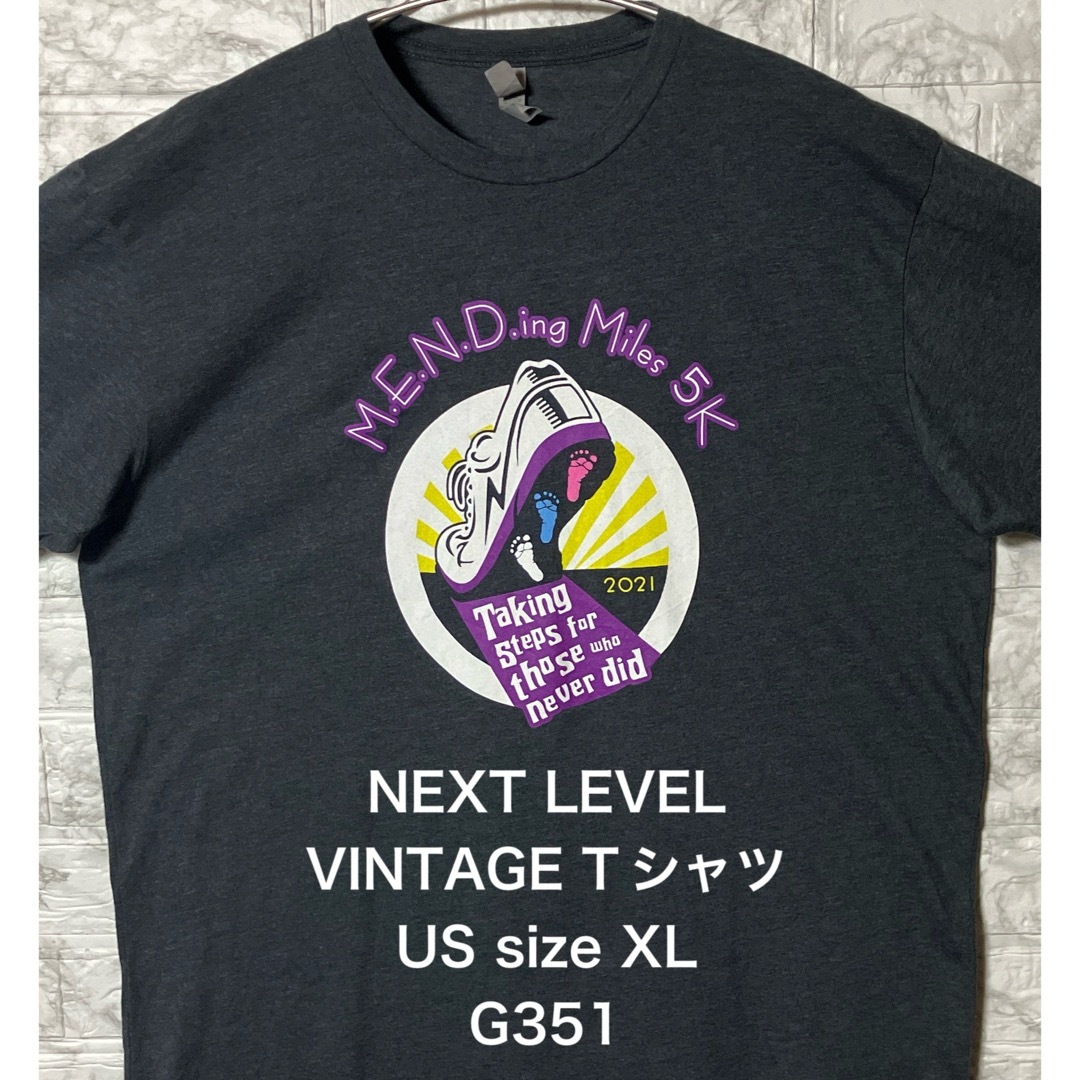 VINTAGE(ヴィンテージ)のアメリカ古着 USA NEXTLEVEL XLsize ダークグレーTシャツ メンズのトップス(Tシャツ/カットソー(半袖/袖なし))の商品写真