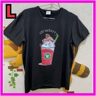 キャラクター　半袖プリント　Tシャツ　黒　Lサイズ　女性　夏服　新品　未使用品2(Tシャツ(半袖/袖なし))