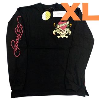 SALE！新品　タグ　 黒  ドクロ 　エドハーディー  ロンT 　XLサイズ(Tシャツ/カットソー(七分/長袖))