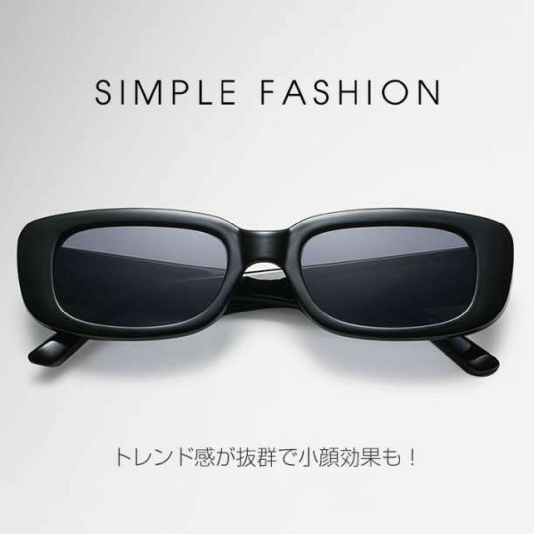 スクエアサングラス ブラック 四角 韓国 ドライブ 車 旅行 アウトドア 釣 黒 メンズのファッション小物(サングラス/メガネ)の商品写真