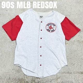 USA製　90s MLB REDSOX レッドソックス　ベースボールシャツ(Tシャツ/カットソー(半袖/袖なし))