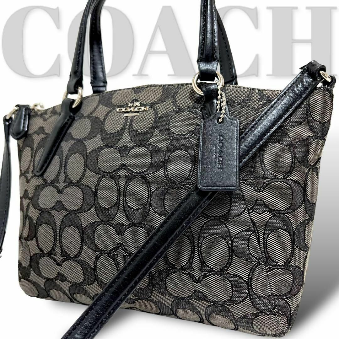 COACH(コーチ)の美品　コーチ　2way ハンドバッグ　ショルダーバッグ　シグネチャー　キャンバス レディースのバッグ(ショルダーバッグ)の商品写真