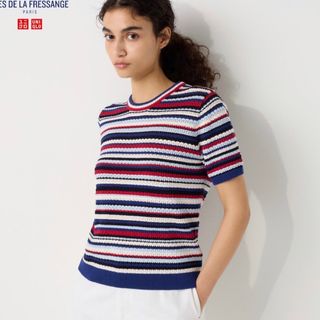 ユニクロ(UNIQLO)の即完売品！ユニクロ イネス ポインテールボーダークルーネックセーター  Lサイズ(ニット/セーター)