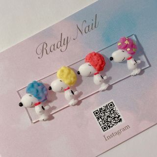 radynail アフロ　わんちゃん　犬　3D ネイルパーツ(デコパーツ)