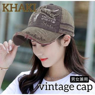 キャップ  ダメージ加工 ヴィンテージ  レディース  メンズ CAP 男女兼用(キャップ)