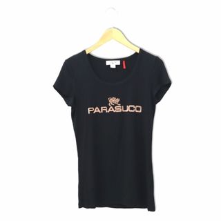 パラスコ(Parasuco)のパラスコ Uネック 半袖 ラインストーン Tシャツ M BLACK ブラック(Tシャツ(半袖/袖なし))