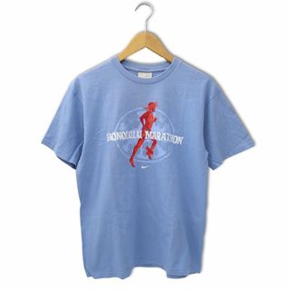 ナイキ(NIKE)のナイキ ロゴプリント 半袖 クルーネック コットン Tシャツ XS ブルー(Tシャツ/カットソー(半袖/袖なし))