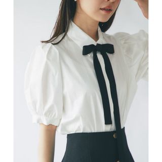 ラブティックボンボン(La boutique BonBon)の新品 La boutique BonBon 配色リボンブラウス(シャツ/ブラウス(半袖/袖なし))