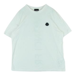 モンクレール(MONCLER)のMONCLER モンクレール G10918C7B310 MAGLIA T-SHIRT バックロゴ プリント ラバーワッペン ロゴパッチ 半袖 Tシャツ カットソー ホワイト系 L【中古】(Tシャツ/カットソー(半袖/袖なし))