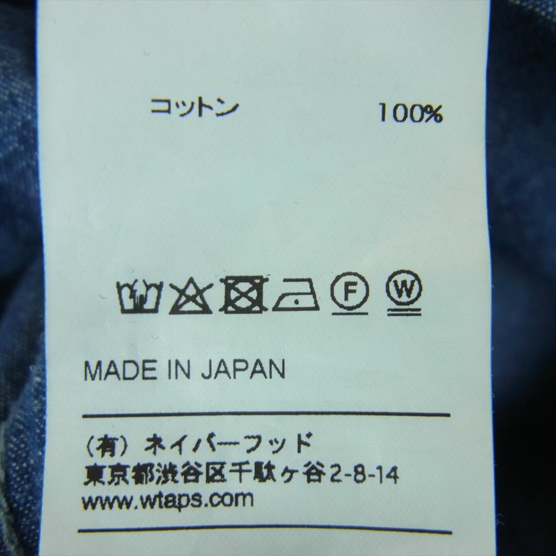 W)taps(ダブルタップス)のWTAPS ダブルタップス 191GWDT-SHM01 CELL CHAMBRAY デニム シャツ 長袖 インディゴブルー系 01【中古】 メンズのトップス(シャツ)の商品写真