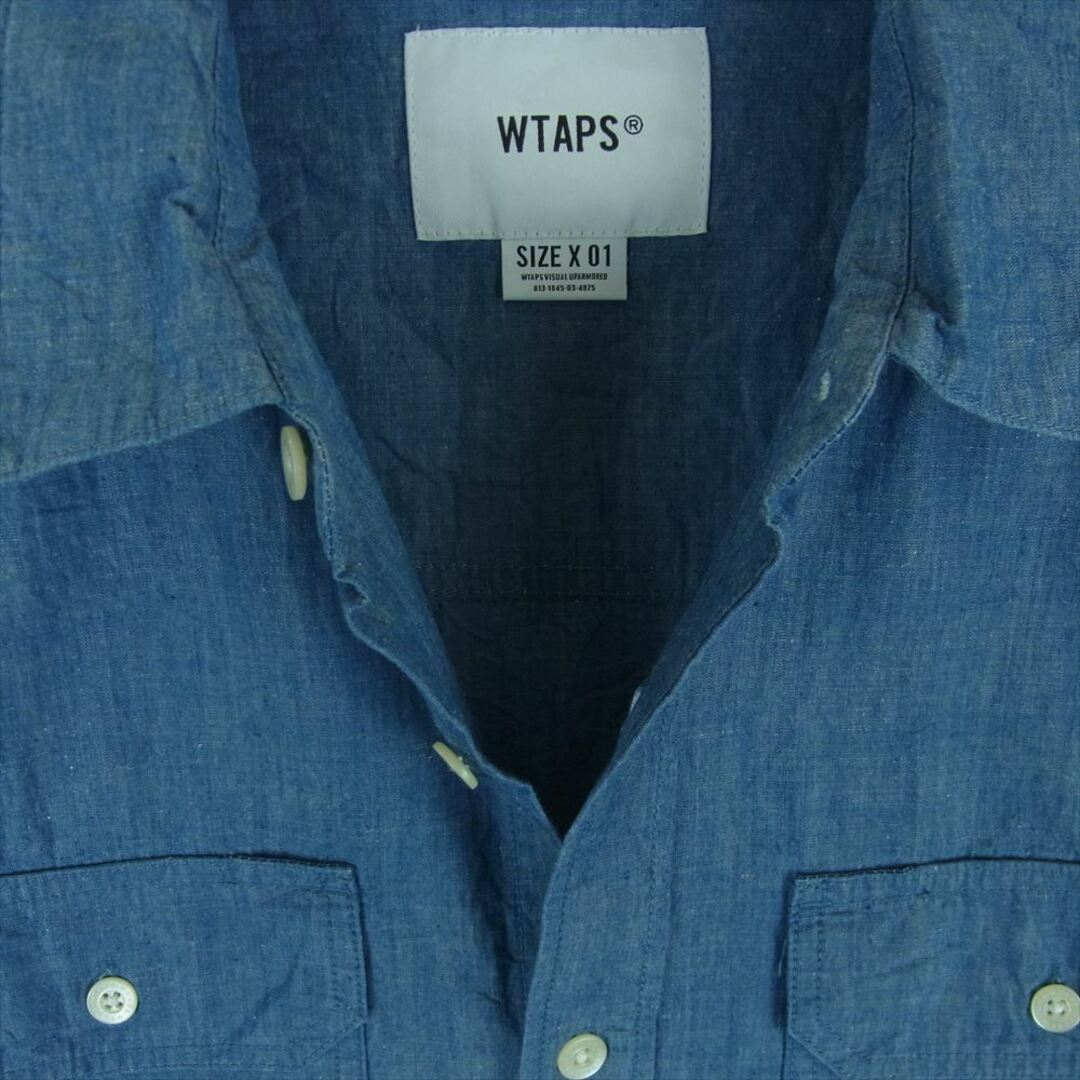 W)taps(ダブルタップス)のWTAPS ダブルタップス 181BRDT-SHM02 CELL LS SHIRT セル ロングスリーブ 長袖 シャツ インディゴブルー系 01【美品】【中古】 メンズのトップス(シャツ)の商品写真