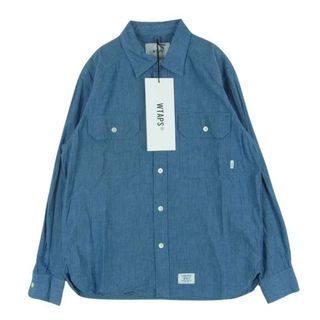 ダブルタップス(W)taps)のWTAPS ダブルタップス 181BRDT-SHM02 CELL LS SHIRT セル ロングスリーブ 長袖 シャツ インディゴブルー系 01【美品】【中古】(シャツ)