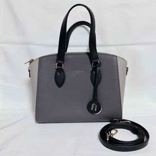 フルラ(Furla)のフルラ　ミネルヴァ　グレー　バイカラー　ハンドバッグ　ショルダーバッグ　2way(ハンドバッグ)