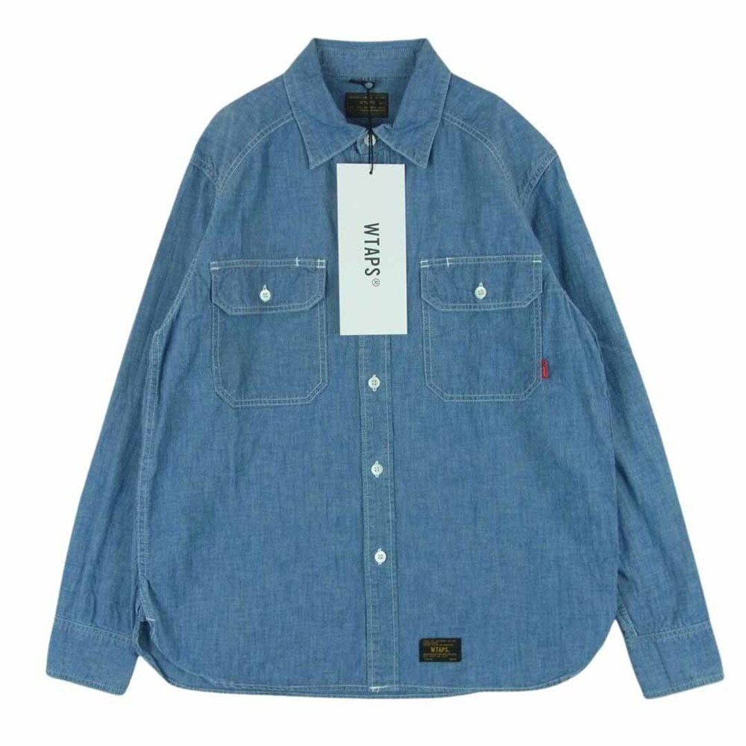 W)taps(ダブルタップス)のWTAPS ダブルタップス 172WVDT-SHM04 SEAGULL SHIRT CHAMBRAY シャンブレー ワーク 長袖 シャツ インディゴブルー系 1【美品】【中古】 メンズのトップス(シャツ)の商品写真