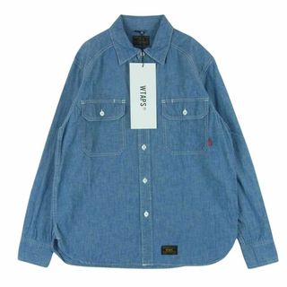 ダブルタップス(W)taps)のWTAPS ダブルタップス 172WVDT-SHM04 SEAGULL SHIRT CHAMBRAY シャンブレー ワーク 長袖 シャツ インディゴブルー系 1【美品】【中古】(シャツ)