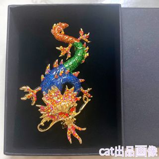 龍 龍神 ブローチ バッジ 竜 金龍 赤龍 蒼龍 緑龍 縁起物 ドラゴン アクセ(置物)