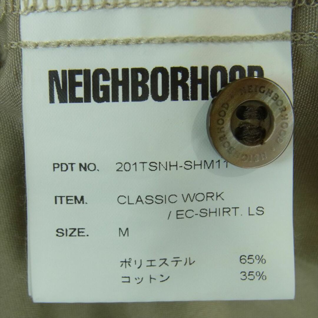 NEIGHBORHOOD(ネイバーフッド)のNEIGHBORHOOD ネイバーフッド 20SS 201TSNH-SHM11 CLASSIC WORK/EC-SHIRT.LS クラシック ワーク シャツ 長袖 ベージュ系 M【中古】 メンズのトップス(シャツ)の商品写真