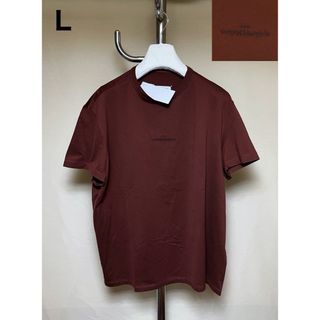 マルタンマルジェラ(Maison Martin Margiela)の新品 L マルジェラ 22aw ロゴ反転Tシャツ 茶色 5642(Tシャツ/カットソー(半袖/袖なし))