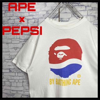 アベイシングエイプ(A BATHING APE)の希少　アベイシングエイプ×ペプシ　コラボ　Tシャツ　デカロゴ　サルプリント　古着(Tシャツ/カットソー(半袖/袖なし))