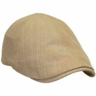 帽子 シンプル オールシーズン男女兼用 ハンチング コットン 6枚はぎ ベージュ(ハンチング/ベレー帽)