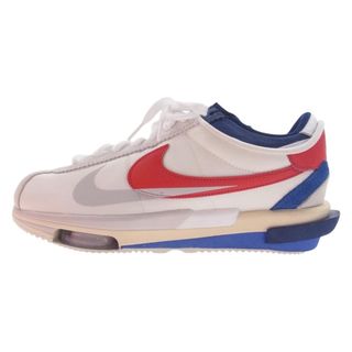 ナイキ(NIKE)のNIKE ナイキ スニーカー DQ0581-100 × SACAI サカイ ZOOM CORTEZ SP ズームコルテッツ ローカットスニーカー ホワイト系 レッド系 ブルー系 28cm【美品】【中古】(スニーカー)