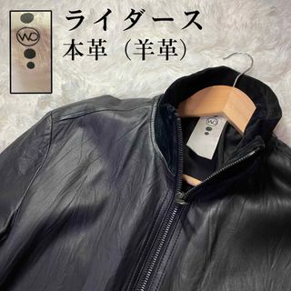 【美品】WO フォーバレー　レザージャケット　ライダース　本革　メンズ　羊革　M(ライダースジャケット)