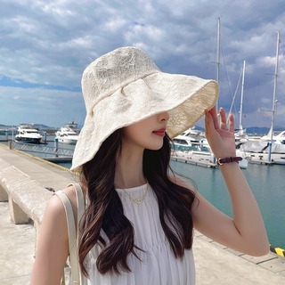 【訳アリ】 つば広　女優帽　ハット　帽子　レディース　サイズ調整　UV対策　(ハット)
